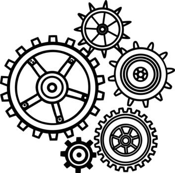 Interlocking Gears Mechanical Design cogs vector