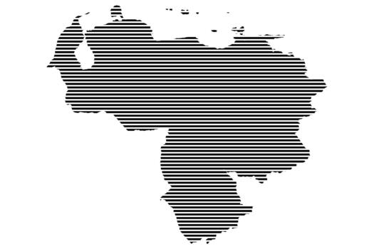Venezuela Map with Horizontal Lined Pattern vector