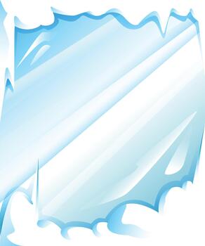 Snow Top and Bottom Border with Icy Texture Background vector