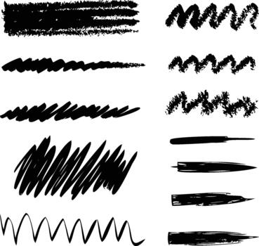 Abstract charcoal pencil scribble lines and swirls design vector