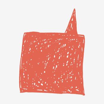 Bright crayon speech bubble with hand drawn sketch borders. Pencil strokes, Text box chalkboard for notes. vector