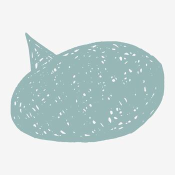 Crayon speech bubble outlined with rough hand drawn strokes. Oval shape with playful uneven sketch edges. Text box chalkboard for notes. vector