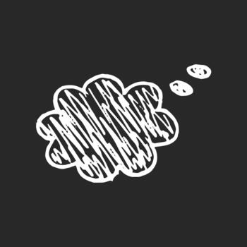 Text box chalkboard speech bubble with visible pen lines and soft chalk accents. Crayon edges for writing or captions. vector