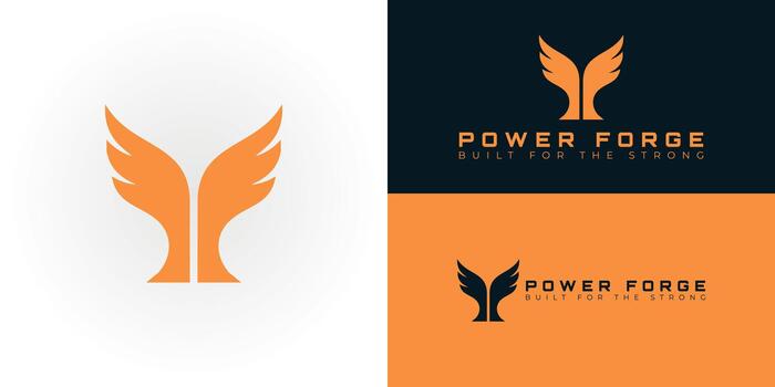 The dynamic symbol of physical fitness features twin wings rising from a solid base. Its design embodies strength, purpose, hope, and trust, representing progress and elevation. vector