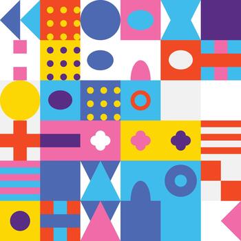 Abstract geometric pattern with colorful shapes and mosaic design vector