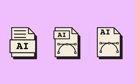 ai archivo íconos en retro onda de vapor estilo. tecnología pegatina conjunto para usuario interfaz, presentación, o gráfico diseño. nostálgico digital interfaz elementos con sencillo disposición. ilustración. vector