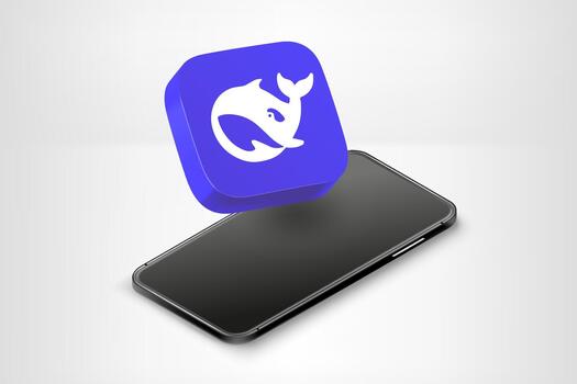 búsqueda profunda móvil solicitud botón con teléfono inteligente editorial ilustración con 3d icono. pavo, fethiye, febrero 3, 2025 vector