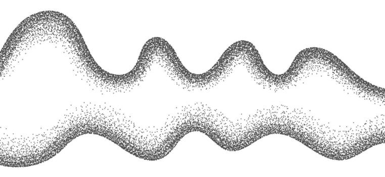 punteado arena grano textura ondulado modelo antecedentes. resumen punto punteado ondas, negro ruido punteado líneas, arena textura, granoso efecto. ilustración aislado en blanco. vector