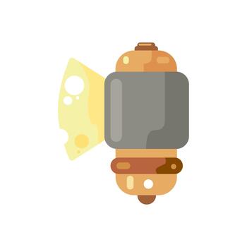 A yellow power drill with gray metal bits and an angular handle. This tool icon has a modern, industrial vibe perfect for workshop illustrations or construction-related visuals. vector