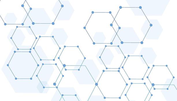 Abstract hexagonal molecular structures in technology vector