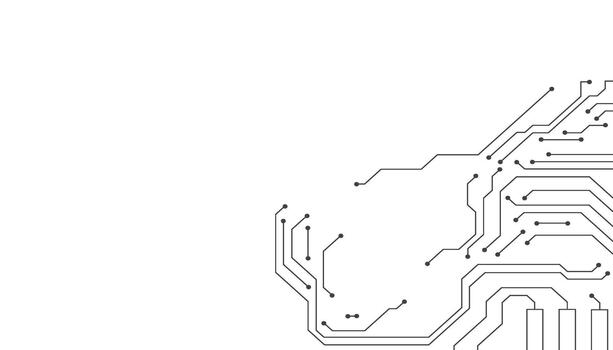circuit board background with lines and dots vector