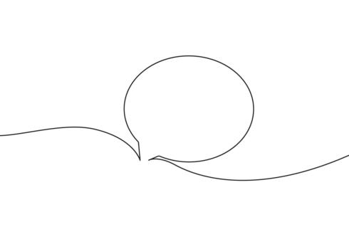 Minimalist one-continuous-line drawing of a cloud notification icon. Simple linear illustration of a message cloud, symbolizing alerts, updates, and incoming messages in a messenger or app interface. vector