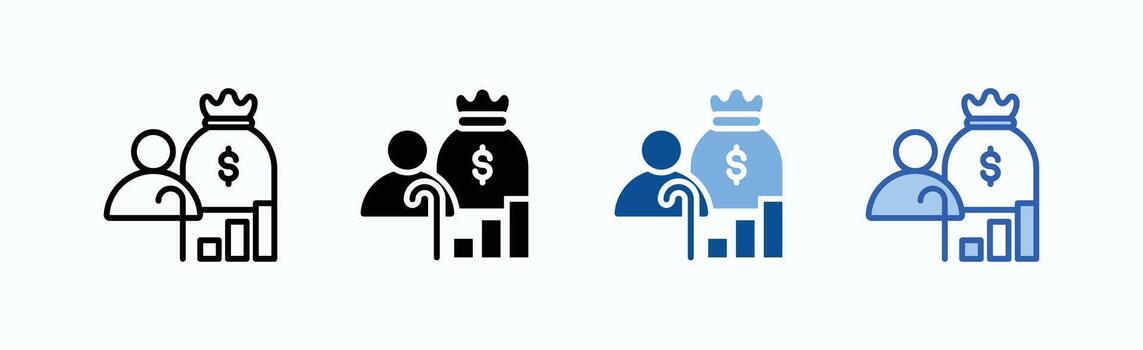 Retirement icon sheet multiple style vector