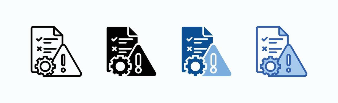 Risk Management icon sheet multiple style vector
