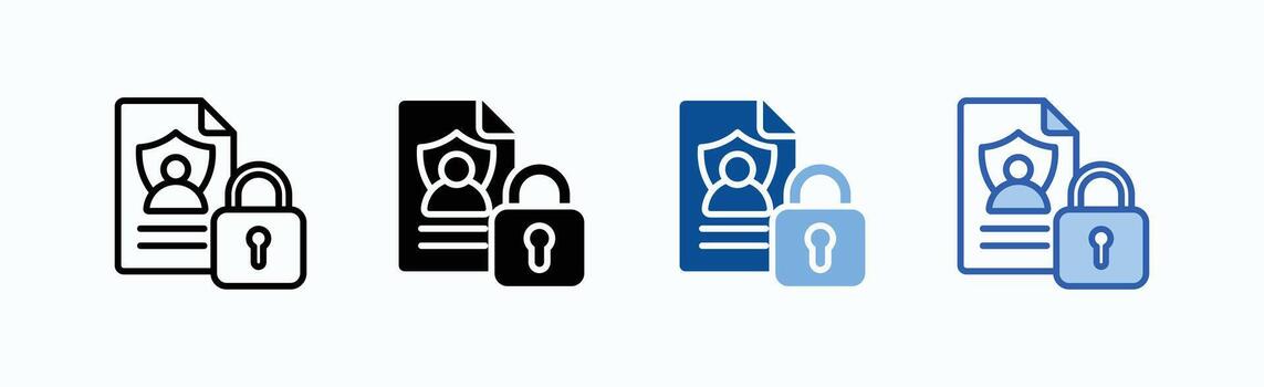 Secure Data icon sheet multiple style vector