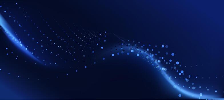 Big Data Technology Background With Data Analytics And Particle Wave Blue And Purple On Dark Blue Background vector