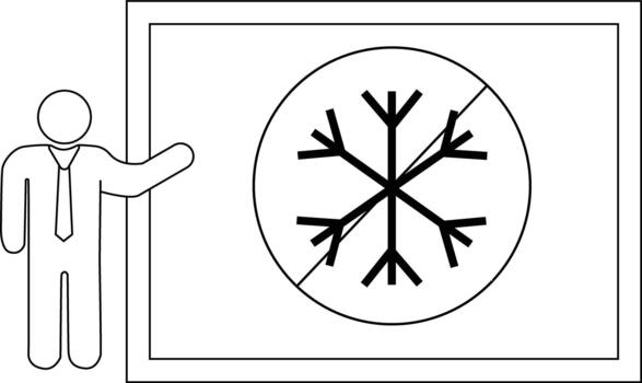 un figura regalos un firmar presentando un copo de nieve símbolo con un línea mediante eso desplegado en un tablero vector