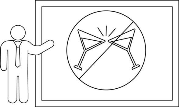 palo figura presentación firmar dos lentes chocando con un barra oblicua mediante ellos vector