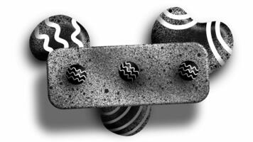 Concrete shapes floating overlapping grayscale minimal artistic structure video