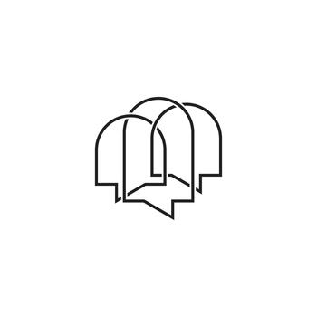 linked overlapping windows home architecture decor logo vector