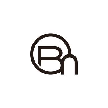letter bn simple linked circle geometric loop logo vector