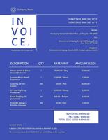 Cosmetic Product Launching Event Invoice template