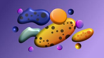 Organic abstract blobs floating over soft gradient background with colorful highlights video