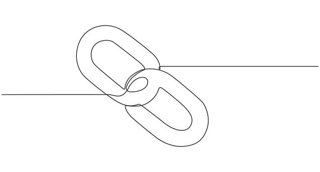 uno continuo línea dibujo de un cadena enlace símbolo , vector
