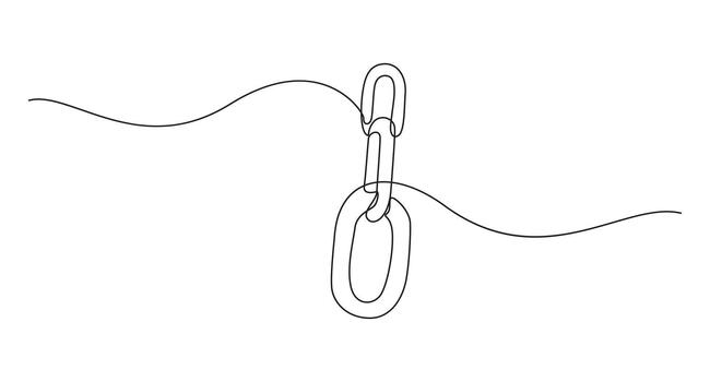 uno continuo línea dibujo de un cadena enlace, vector