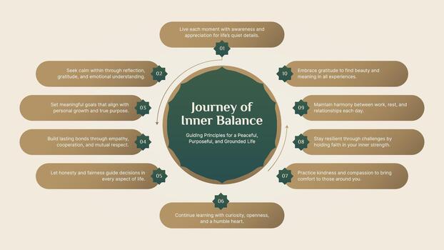 Circular Cycle Round Islamic Arabic Infographic Design Template with 10 Data Points vector