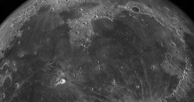 Mare Imbrium rotating in the lunar surface of the moon, 3d rendering. video