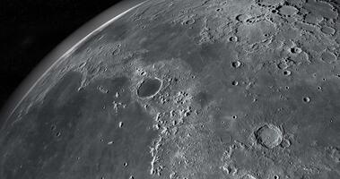 sto frigoris i de lunar yta av de måne i rotation, 3d tolkning. video