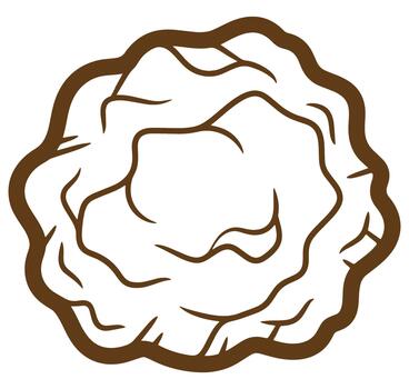 Abstract brown silhouette of a brain or neural network isolated on a white background vector