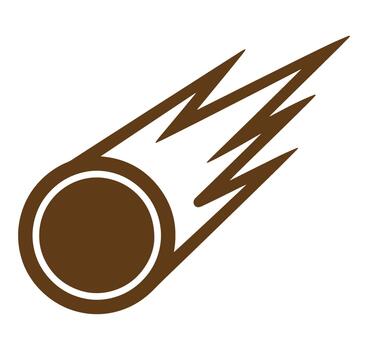Brown comet illustration on white background representing space and celestial exploration vector