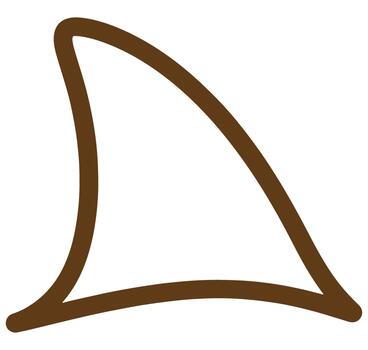 Simple brown shark fin illustration on a white background for design and branding projects vector