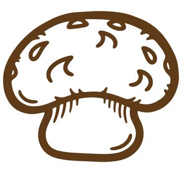 Simple illustration of a brown button mushroom isolated on a white background for design vector