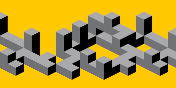 Isometric cubes. Linear geometric drawing. Abstract background from cubes and lines. vector