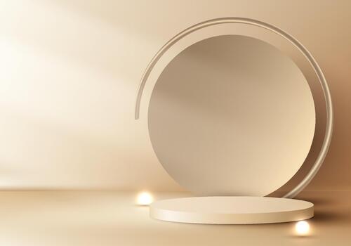 Minimalist circular display setup vector