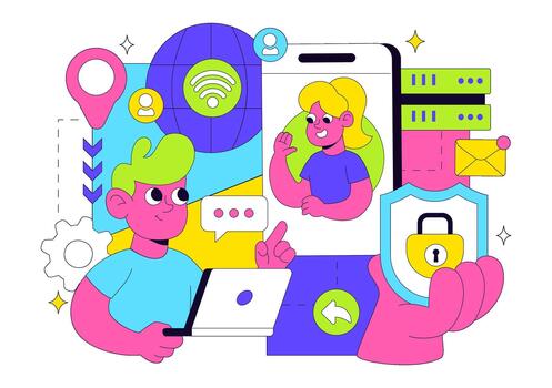 centralizado empresa portal visualización para interno uso en limpiar ilustración vector