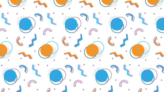 Abstract Pattern with Circles and Zigzags. vector