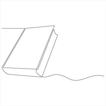 Continuous One Line Drawing of an Open Book vector