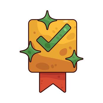 Check Mark Badge with Sparkles vector