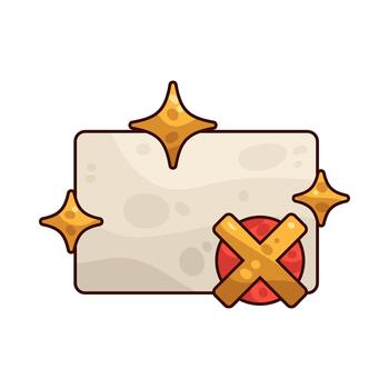 cancelar botón con destellos vector