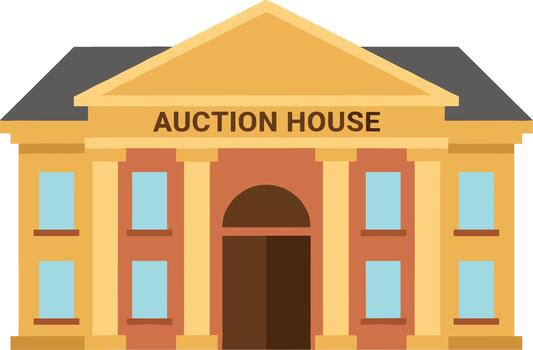 clásico arquitectura de un subasta casa edificio en un blanco antecedentes. vector