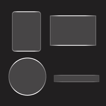Set of four metallic ui elements on a dark background vector