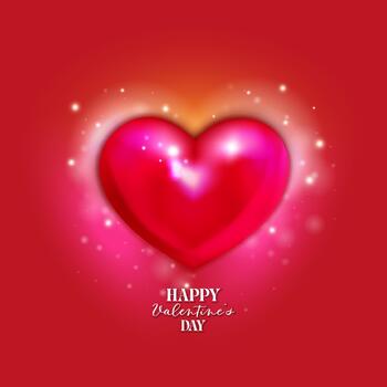 Romantic themed design featuring a gradient red background vector