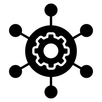 Cogwheel icon. Flat black symbol. Pictogram is isolated on a white background. Designed for web and software interfaces. vector