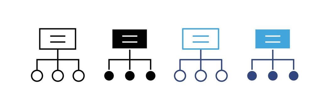 organización gráfico icono colocar. estructura, jerarquía, diagrama símbolo. ilustración vector