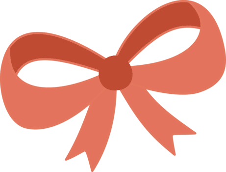 Simple Salmon Red Color Ribbon Bow png