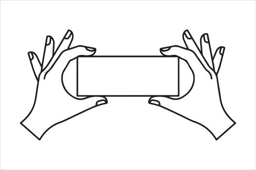 Hands holding blank rectangle for text or image, isolated, , illustration vector